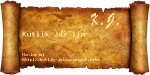 Kutlik Júlia névjegykártya